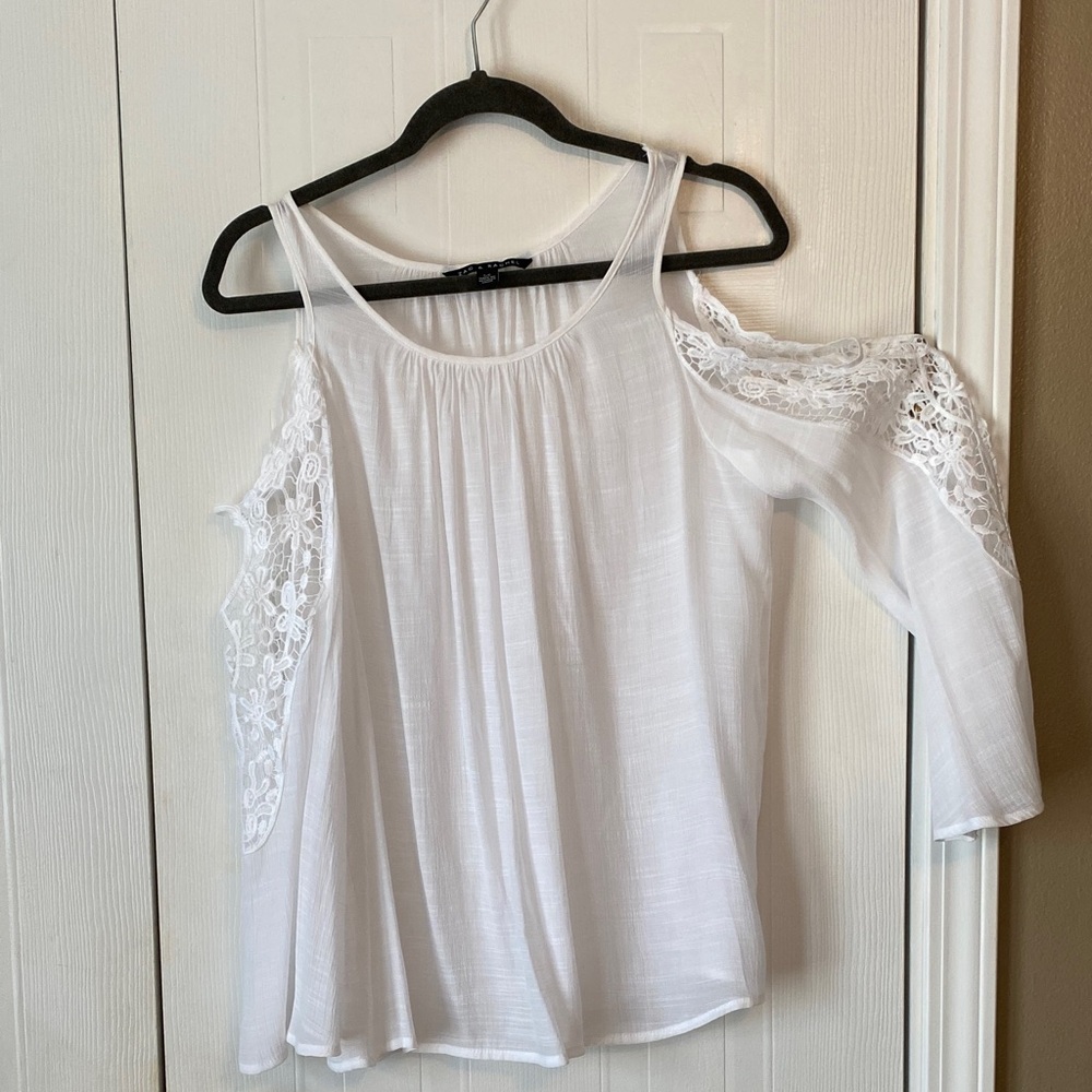 Zac & Rachel White Cold Shoulder Blouse